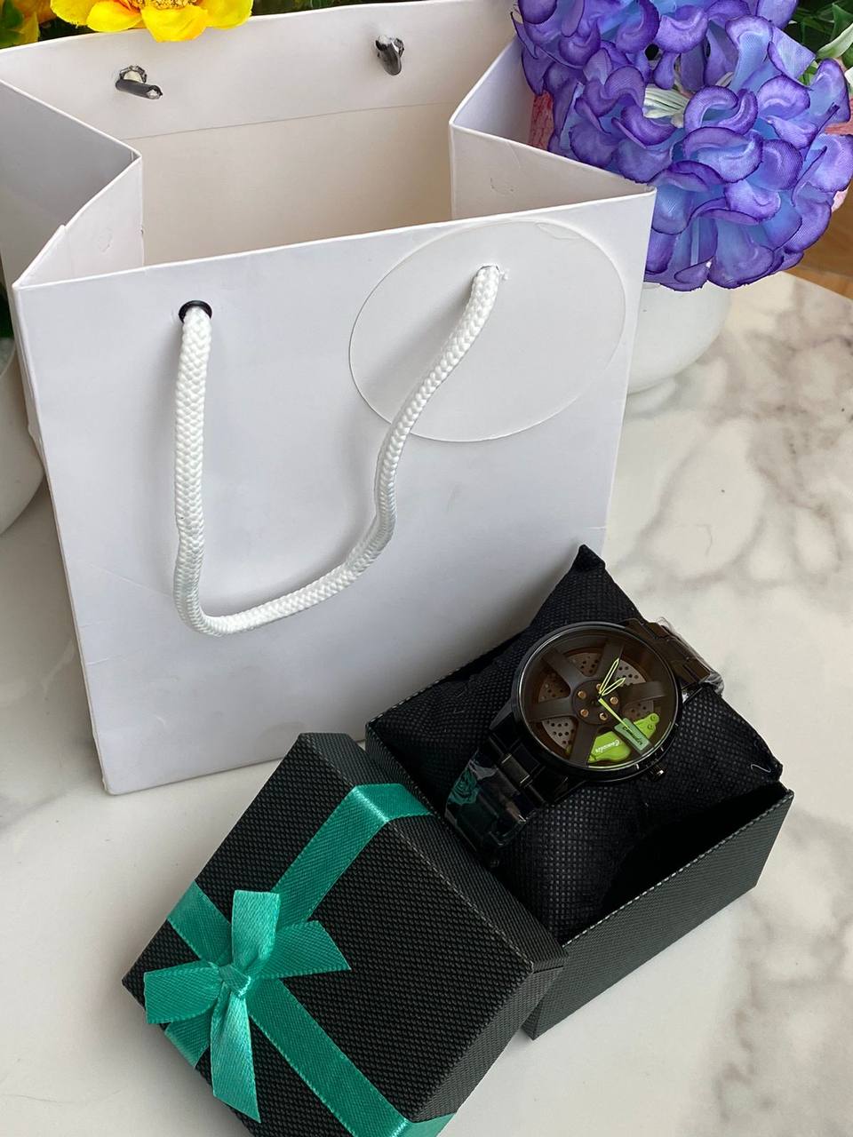 WHEEL WATCH INSPIRED X BAG X BOX STAINLESS STEEL BATTERY POWERED NB: WATCH DOES NOT ROTATE