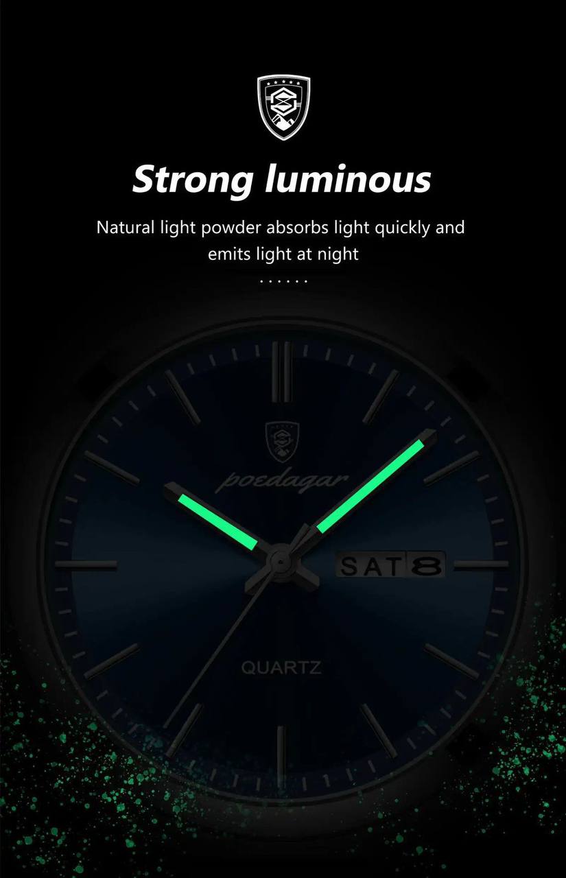 POEDAGAR DAY AND DATE DAY AND DATE DISPLAY STRONG LUMINOUS 3ATM WATERPROOF ENQUIRIES