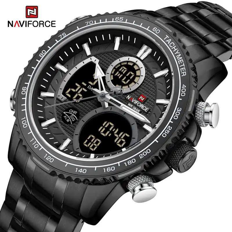 NAVIFORCE GENTS WATCH #NF 9182 ANALOGUE & DIGITAL DISPLAY LIGHT BUTTON WATER RESISTANT BATTERY POWERED 3 COLOR OPTIONS ENQUIRIES