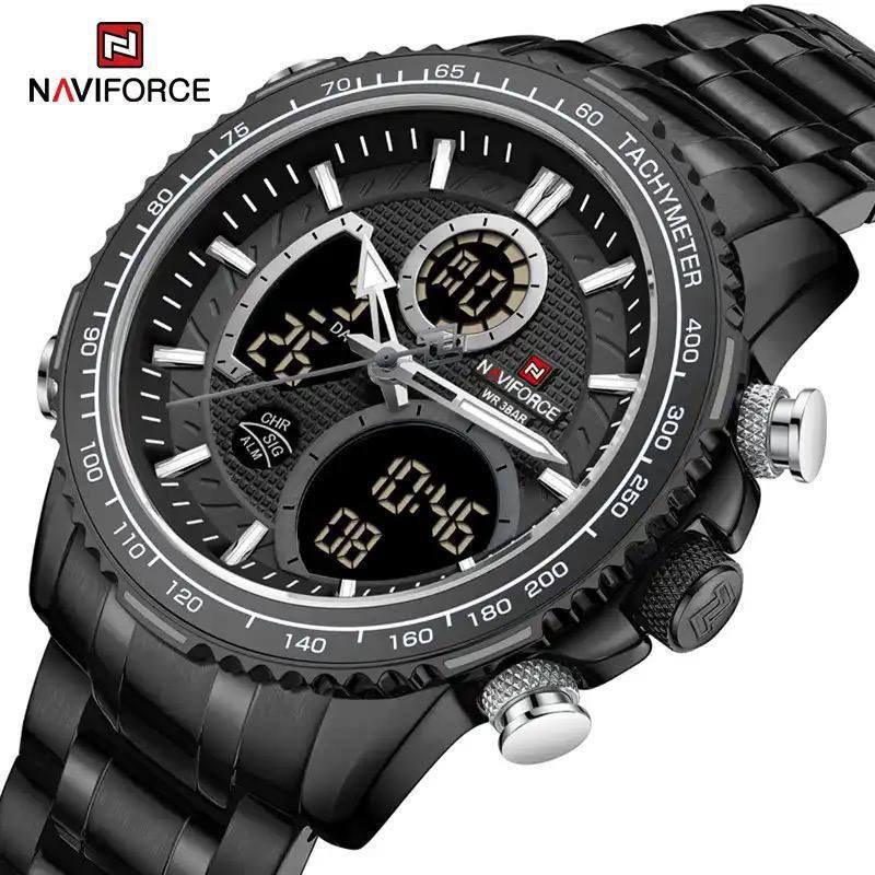 NAVIFORCE GENTS WATCH #NF 9182 ANALOGUE & DIGITAL DISPLAY LIGHT BUTTON WATER RESISTANT BATTERY POWERED 2 COLOR OPTIONS ENQUIRIES