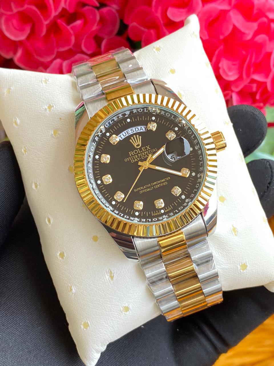 ROLEX WATCH BATTERY POWERED WATER RESISTANT DATE DISPLAY STAINLESS STEEL ENQUIRIES