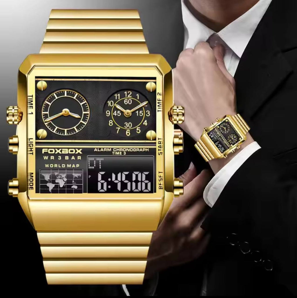 CURREN GENTS WATCH #8360 WATER RESISTANT CHRONOGRAPH MOVEMENT DATE DISPLAY BATTERY POWERED CURREN BRANDED BOX ENQUIRIES