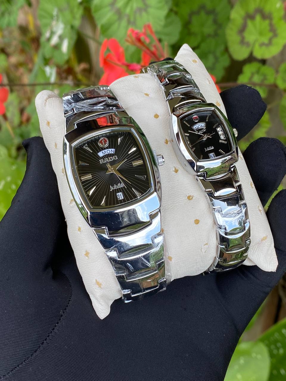 RADO COUPLE SET SINGLE PIECE DAY AND DATE DISPLAY WATER RESISTANT BATTERY POWERED ENQUIRIES